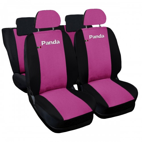 Coprisedili Fiat Panda Nuova Bicolore Posteriori 1/3 Fucsia - Nero